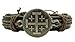 Set of 2 Jerusalem Crusaders Cross Medal 8 Inch Adjustable Leather Bracelet