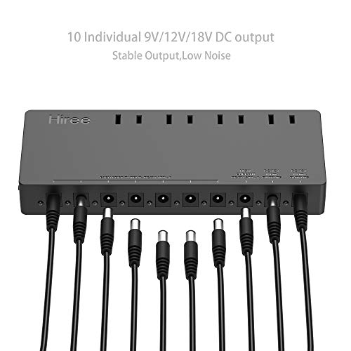 Hiree Guitar Pedal Power Supply Adapter Station Distributor 10 Isolated DC Output for 9V/12V/18V Effect PedalBoard with 4 AC Outlet for Charging Speaker, Musical Instruments - Thumbnail 2