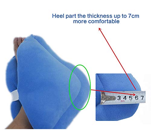 BIHIKI Foot Pillows for Pressure Sores,Heel Protection for Soreness and Healing,Heel Cushions Blue,One Size (2) - Thumbnail 2