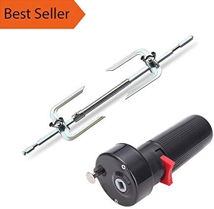 PPH3 Shine Electric BBQ Motor Metal Oven Roasted Beef Turkey Forks Spit Charcoal Chicken Grill for Outdoor Camping Cooking Tools (BBQ Motor)