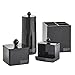 Beautify Black Acrylic 4 pc Storage Organizer Set for Makeup and Bathroom Accessories