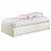 South Shore Summer Breeze Twin Bookcase Headboard and Storage Bed in White Wash