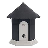 Super Ultrasonic Outdoor Bark Control,Silence Dog Trainer Looks Like Birdhouse (Black)