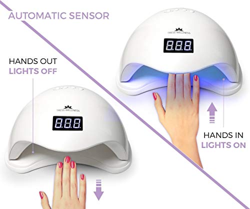 48W UV Nail Lamp + Manicure Set & Nail Buffer - UV Led Nail Lamp