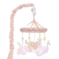 Grace Pink Swan and Hearts Musical Mobile by The Peanut Shell