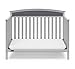 Graco Everly 5-in-1 Upholstered Convertible Crib with Reversible Headboard Pebble Gray/Gray Easily Converts to Toddler Bed Day Bed or Full Bed Adjustable Height Mattress (Mattress Not Included)
