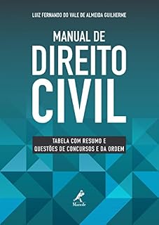 Livro Manual de direito civil: tabela com resumo e questões de concursos e da Ordem