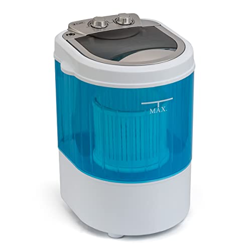 BluMill Mini lave-linge, doté d’une essoreuse, idéal pour le camping, capacité de lavage : 3 kg, petit et pratique, avec poignée de transport
