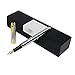 Swisslaw Luxury Classic Executive Branded Fancy Fountain Pen | Gift Box Set With Ink Refill Converter Included | Modern Business Look Pen | Silver & Golden Color