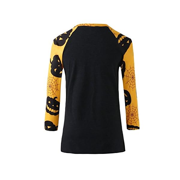 Women's Funny Thanksgiving Thankful Blessed Greatful Print Fall Pumpkin Graphic Raglan Shirt - Image 3