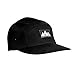 CacheAlaska Panel Hat - Flat Brim Baseball Cap with Snapback Buckel for Men and Women - Black