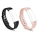 GinCoband 2PCS Replacement Bands for Fitbit Alta Fitness Tracker Fitbit Alta Bands with Metal Clasps No Tracker (Black&Nude Pink, Small)
