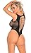 Women's Sexy One Piece Teddy Backless Shredding Lingerie Bodysuit (One Size, Black)