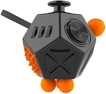 Mysj 12-side Anti-anxiety Stress Cube Pressure Relief Increasing Focus Toy for Adult and Children(Black)