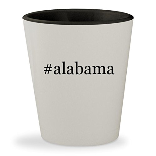 #alabama - Hashtag White Outer & Black Inner Ceramic 1.5oz Shot Glass