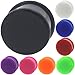 (1 Pair ONLY) (Please Choose Size and Color) Silicone Double Flare Ear Gauge Plug Size Available 8g (3mm) to 1 3/16