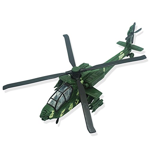 CORPER TOYS Army Helicopter Diecast Military Attack Plane with Lights and Sounds Pullback Toy for Kids Boys (Green)