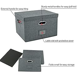 JSungo File Box with 5 Hanging Filing