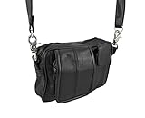 Black Nappa Leather Biker Ride Bag Belt Loop Purse