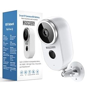 Wireless Outdoor Security Camera 1080P Rechargeable Battery Powered WiFi Camera with Night Vision, Motion Detection, 2…