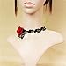 LEFINIS Red Rose Flower Popular Girl Gothic Black Lace Collar Choker Necklace, Bracelet