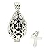 AromaRain Teardrop Diffuser Necklace with Cross Charm and Black Poms