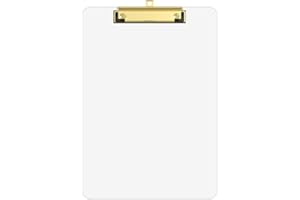 Zoenley Clear Plastic Clipboard, 12.5 x 9 Letter Size for Classroom, Students, Teacher, Nurse, A4 Transparent 8.5 x 11 Clip B