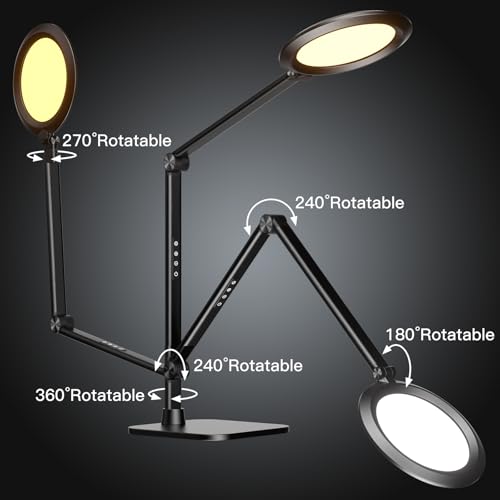 VERSKI 18W LED Desk Lamp with Remote Control for Video Conferencing Zoom Light Daytime Desk Lamp Adjustable Brightness Color Temperature Table Lamp
