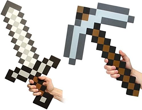 Foam Grey Stone Sword & Pickaxe for Boys and Girls Combo (Set Of 2)