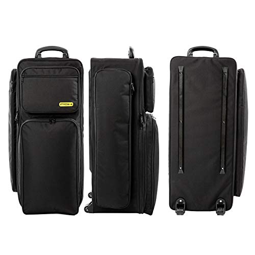 PDH PDH Drum Hardware Case Protection Racket Hardware Bag with Wheels and Outer Zippered Pockets