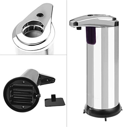 Touchless soap dispenser By Welwa with activated sensor for any liquid Soap or Sanitizer. 280ML Stainless steel dispenser. Hands-Free dispensing is perfect for your sink, bathrooms, kitchen or laundry
