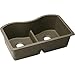 Elkay Quartz Classic ELGULB3322MC0 Equal Double Bowl Undermount Sink with Aqua Divide, Mocha