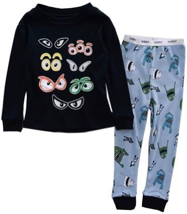 Little Wardrob Unisex-Baby Monster Fluorescent Long Sleeve Pyjama Navy 3-4Years