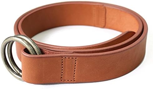 Natural tanned leather.Made in Japan.Double ring Belt.Camel