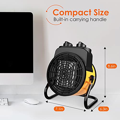 Space Heater, Heaters for Indoor Use Large Room, 1500W Portable Heater with 3 Modes, 3s Fast Heat, Thermostat with Overheat Protection, Electric Heaters for Outdoor Use, 2 in 1 for All Year Round