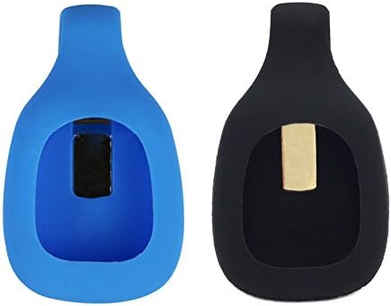 Elemart Fitbit Zip Clip - Colorful Silicone Replacement Clip Holder Case for Fitbit Zip Wireless Activity Tracker - 2 PCS (Black/Blue)