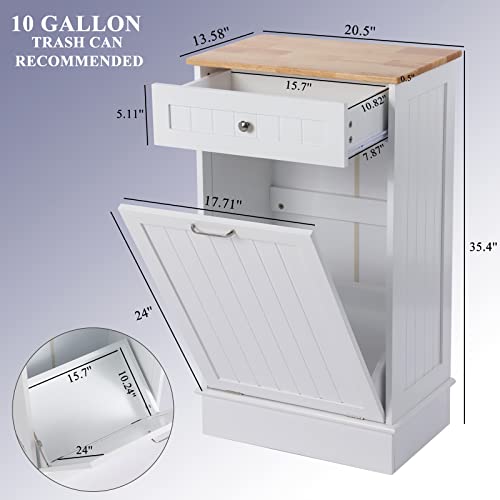 KIGOTY Tilt Out Trash Can Free Standing Kitchen Garbage Bin