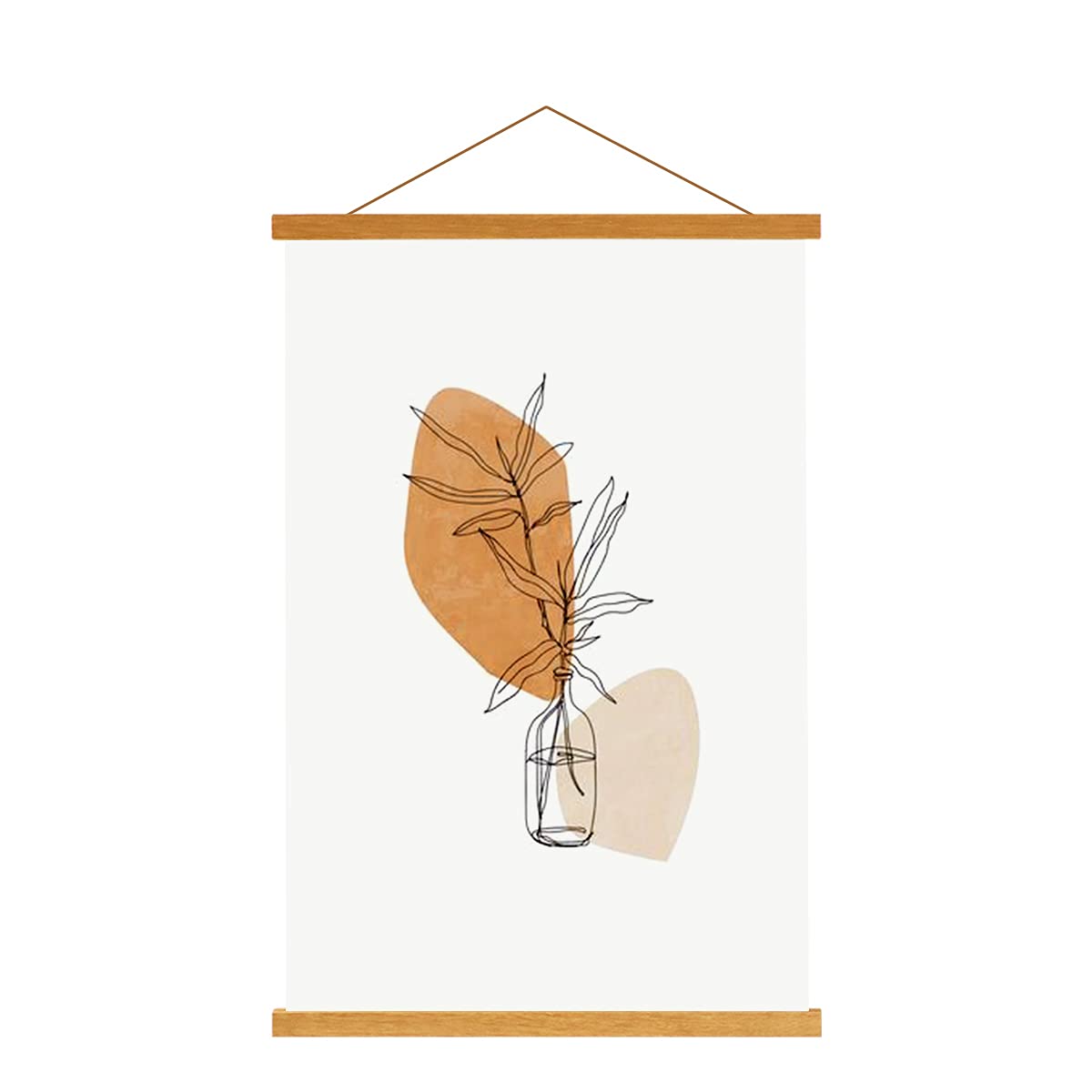 Sanauto B1 Poster Frame Hangers 70cm, Magnetic Wooden Poster Hanger Rails Magnet Frame Hanging Kit for 70x100 70x50 Landscape Large Size Wall Map (70cm, Teak)