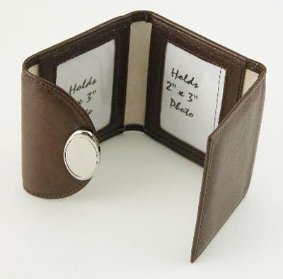 Espresso-Brown Tri-Fold Pocket Frame - 2x3