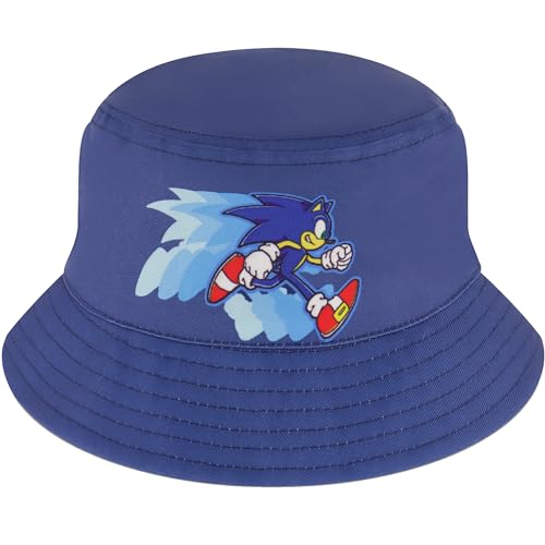 Concept One Womens Sonic The Hedgehog Hat, Packable Travel Wide Brim Summer Bucket Hat, Blue, One Size