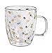 Cypress Home Glass Bean Coffee Cup, 12 oz, Metallic