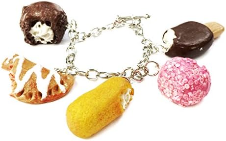 Hostess Sweets Bracelet - Miniature Food Bracelet, Foodie Bracelet, Twinkie, Snowball, Ice Cream, Hand Pie Miniature, Kawaii Bracelet