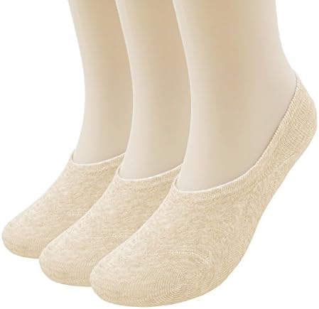 Prefer Green Women's 6 Pairs Thin Casual No Show Socks Anti-Slip Cotton Sock (Nude (3 Pairs))