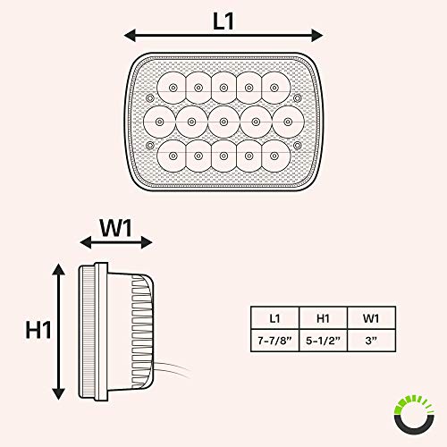 image for ONLINE LED STORE 2pc Universal 45W 5x7 7x6 LED Headlight with Black Ho