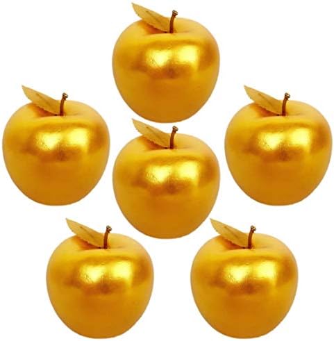 Amazon Com Lorigun 6 Pcs Golden Apples Golden Fruit Crafts Home Decoration Christmas Decor Furniture Decor