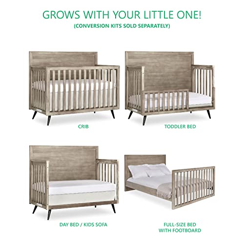 Evolur Stilnovo Mid Century 4in1 Convertible Crib in Windsor Oak Grey