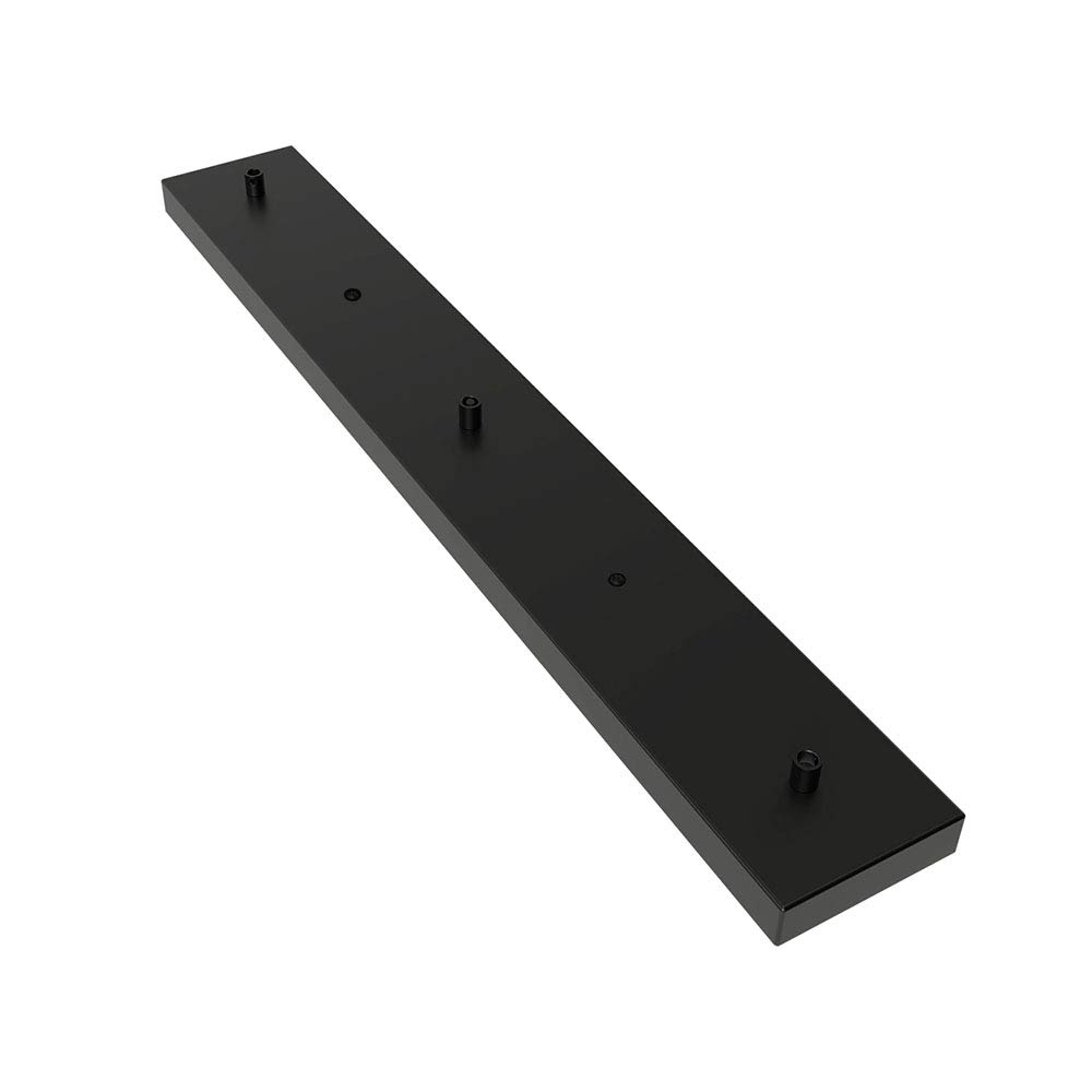 CALEX Ceiling Plate, 70 x 10 cm, 3 Connection Points, Pendant Light Assembly, Black