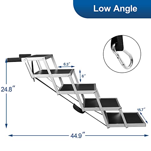Niubya Dog Steps for Large Dog, Foldable Aluminum Dog Stairs with