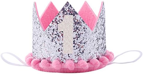 Baby First Birthday Crown Girl 1st Birthday Hat Party Crown Headband Outfit Photo Prop