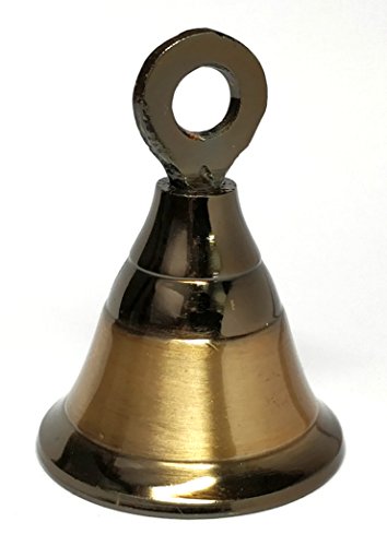 Pack of 6 Decorative Brass Bells Door Home Wedding Decor Polished Bells Nickel Champagne Gold Finish (Champagne Gold Finish) - Thumbnail 4